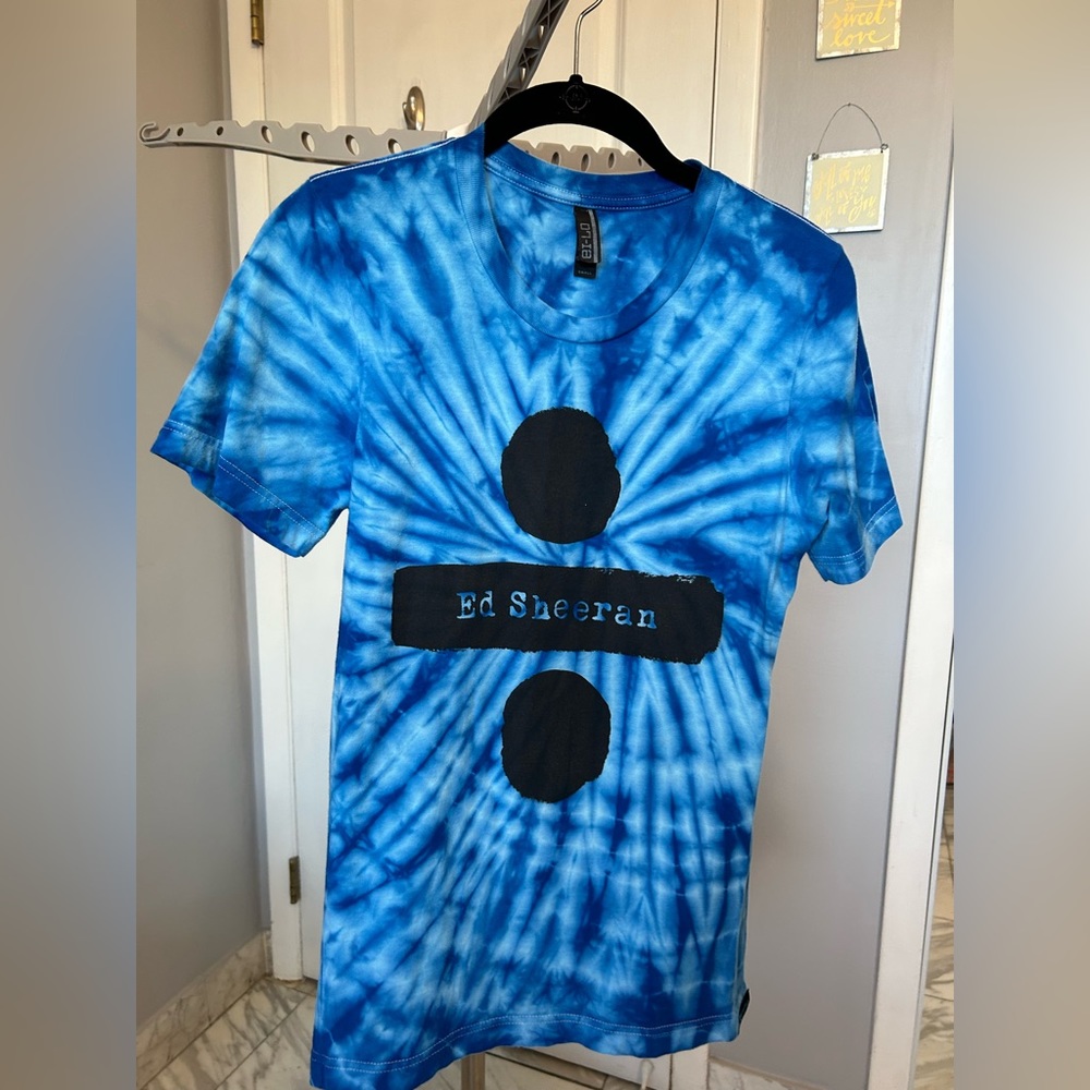 Ed Sheeran Divide Album Concert Tour Official Merch - Blue Tie Dye T-Shirt